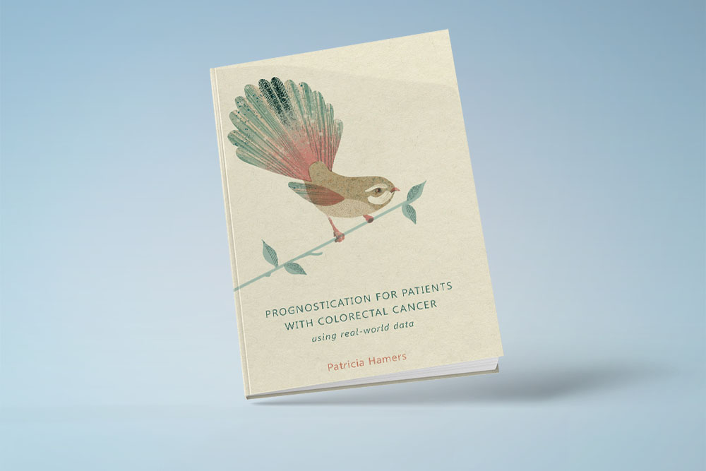 proefschriftcover Patricia Hamers met een vogel op een takje