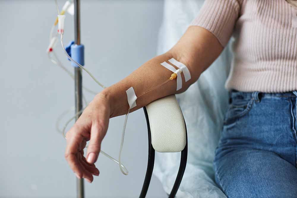 vrouw met chemo